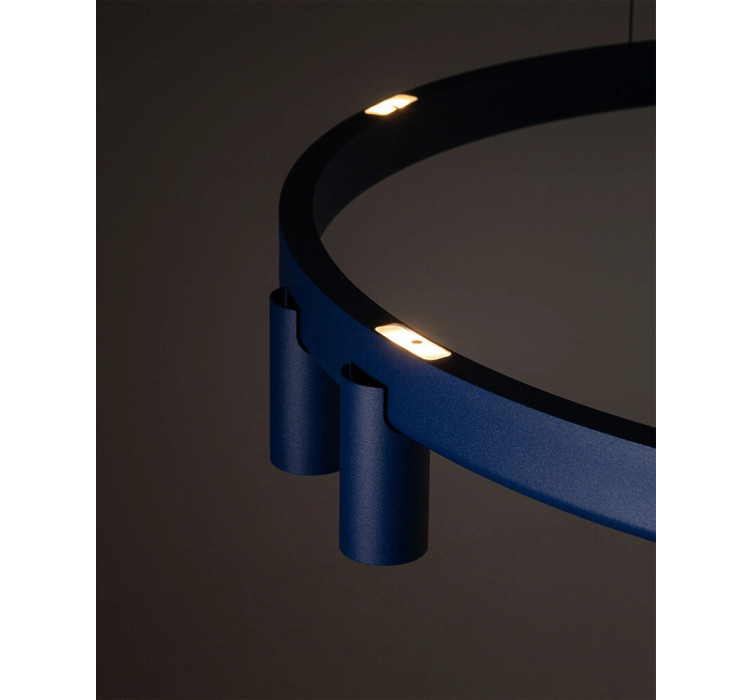 Люстра Nowodvorski 12283 Fourty Round GU10 R35+LED 7+6x10W+9W 3000K 710Lm IP20 синя3
